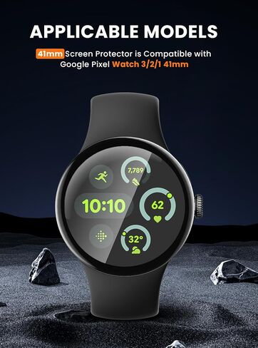 لـ Google-Pixel Watch-3 واقي شاشة 41 مم - حافة منحنية PMMA فيلم ثلاثي الأبعاد لـ (2024) Pixel Watch 3/2/1 غطاء كامل لفيلم 41 مم، شفاف عالي الدقة، مضاد للخدش، واقي شاشة رفيع للغاية in Saudi Arabia