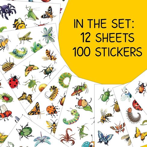 100 قطعة من ملصقات الحشرات - ملصقات الحشرات، ملصقات مقاومة للماء لزجاجات المياه والكمبيوتر المحمول وأمتعة الكمبيوتر وسجلات القصاصات والمراهقين والبالغين والبنات والأطفال وديكورات الحفلات المضحكة in Kuwait