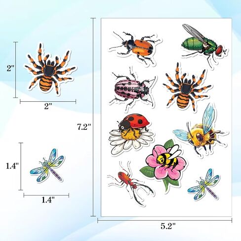100 قطعة من ملصقات الحشرات - ملصقات الحشرات، ملصقات مقاومة للماء لزجاجات المياه والكمبيوتر المحمول وأمتعة الكمبيوتر وسجلات القصاصات والمراهقين والبالغين والبنات والأطفال وديكورات الحفلات المضحكة in Kuwait