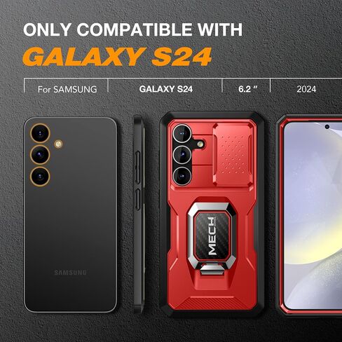 TONGATE for Z Fold 6 Case with Privacy Screen Protector, Built-in Z Fold6 S Pen Holder, Rugged Z6 Phone Case with Ring Stand & Slide Camera Cover & Belt Clip for Samsung Galaxy Z Fold 6 2024, Black in Saudi Arabia