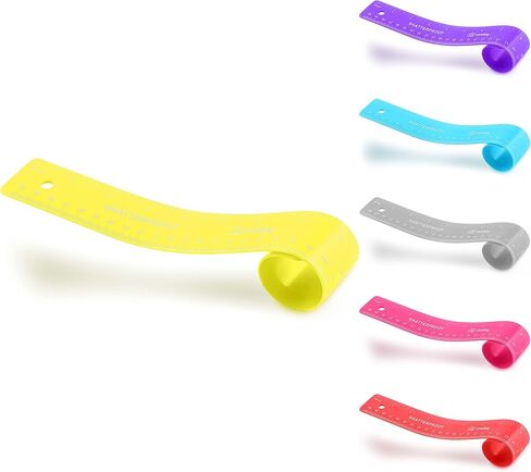 مسطرة مرنة باللون الوردي، مقاس 12 بوصة (30 سم) مسطرة ذات حافة مستقيمة مقاومة للكسر من البلاستيك الناعم، مسطرة قابلة للانحناء للأطفال والكبار مع بوصات ومقاييس متوفرة أيضًا باللون الأزرق والأرجواني والأحمر والرمادي والأخضر، قطعة واحدة - بواسطة Enday in Kuwait