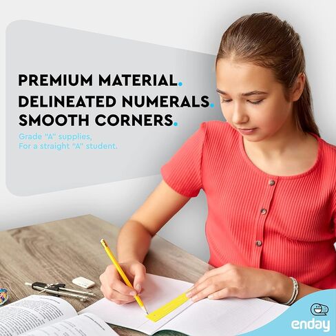 مسطرة مرنة باللون الوردي، مقاس 12 بوصة (30 سم) مسطرة ذات حافة مستقيمة مقاومة للكسر من البلاستيك الناعم، مسطرة قابلة للانحناء للأطفال والكبار مع بوصات ومقاييس متوفرة أيضًا باللون الأزرق والأرجواني والأحمر والرمادي والأخضر، قطعة واحدة - بواسطة Enday in Kuwait