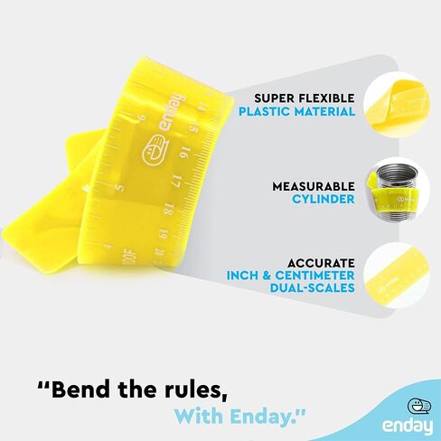 مسطرة مرنة باللون الوردي، مقاس 12 بوصة (30 سم) مسطرة ذات حافة مستقيمة مقاومة للكسر من البلاستيك الناعم، مسطرة قابلة للانحناء للأطفال والكبار مع بوصات ومقاييس متوفرة أيضًا باللون الأزرق والأرجواني والأحمر والرمادي والأخضر، قطعة واحدة - بواسطة Enday in Kuwait