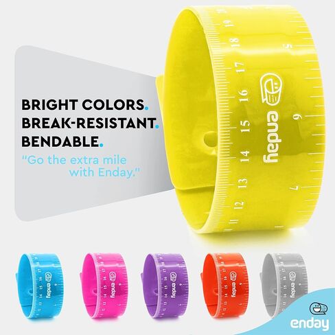 مسطرة مرنة باللون الوردي، مقاس 12 بوصة (30 سم) مسطرة ذات حافة مستقيمة مقاومة للكسر من البلاستيك الناعم، مسطرة قابلة للانحناء للأطفال والكبار مع بوصات ومقاييس متوفرة أيضًا باللون الأزرق والأرجواني والأحمر والرمادي والأخضر، قطعة واحدة - بواسطة Enday in Kuwait