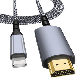 [MF Certified] Ligh/ting to HDMI Cable for Phone to TV, Phone to hdmi Adapter Compatible with Phone/Pad, 1080P Digital AV Sync Screen Connector on HDTV/Monitor/Projector, Plug and Play-6.6 Feet