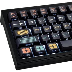 Hyekit PBT Keycaps - Side Printed Keycap Set, 131 Keys Expo Keycaps, Double Shot Shine Through Custom Keycaps, Cherry Profile Keyboard Keycap for Cherry Gateron MX Switches Keyboard