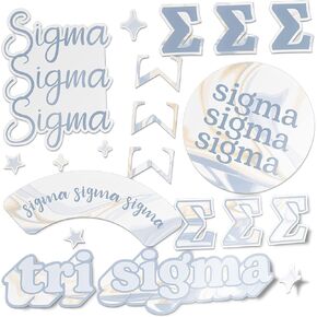 Desert Cactus Sigma Sigma Sigma Stickers Tri Sigma Sorority Vinyl Decal Laptop Water Bottle Car (Marble Sheet)