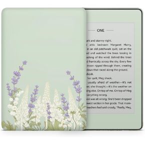 تصميم مبتذل لجلد زهر الكرز لغلاف الجلد Kindle Paperwhite، جلد أخضر لملصقات Kindle، غلاف كامل من الفينيل الفاخر 3M لأغطية Kindle Paperwhite لـ (Kindle Paperwhite (الجيل الحادي عشر، 2021))