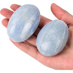 JIC Gem 2 Pcs Large Blue Celestite Palm Stones Pocket Worry Stones Polished Crystal Healing Irregular Gemstone Chakra Reiki 3 Inch in Saudi Arabia