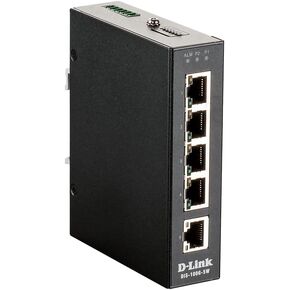 D-Link 5-Port Gigabit Industrial Unmanaged Switch | 5 10/100/1000BASE-T Ports | L2 | Fanless | Plug and Play (DIS-100G-5W)
