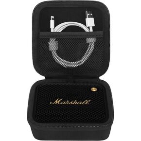 Elonbo Carrying Case ​for Marshall Willen/Willen II Portable Bluetooth Speaker, Wireless Speaker Travel Bag Storage Holder, Mesh Pocket Fits Charging Cable, Black