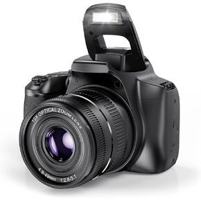 64MP Digital Camera for Photography, 4K Vlogging Camera for YouTube with 3in Flip Screen, 40X Zoom Digital Zoom, Autofocus Professional Camera for Photography