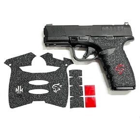 Handleitgrips Gun Grip Tape Compatible with Springfield Hellcat PRO - Black Sandpaper Pistol Grip Tape with Red Insert, Easy Installation, Gun Parts & Accessories, Veteran Owned, Made in USA