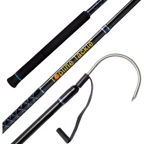 Fishing Gaff, Fiberglass Shaft with 3" Stainless Steel Fishing Hook, Anti-slip Handle Rust-Resistant and Multi-Purpose Tool for Freshwater and Saltwater