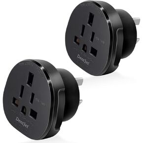 US to AU Plug Adapter, United States/UK/Canada Device Plug Fit to Australia/New Zealand/China Socket, USA Visitor Travel Converter, Type B/Type G Plug Convert to Australian Type I Plug (2 Pack)