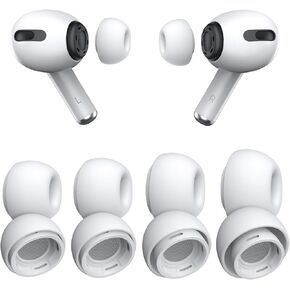 4 Pairs Replacement Ear Tips for Airpods Pro/Airpods Pro 2 Generation with Noise Reduction Hole & Built-in dust Guard Screen, Silicone Ear Tips for Airpods Pro with Portable Storage Box (XS/S/M/L)