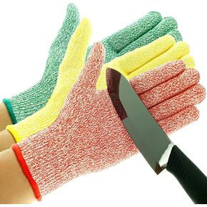 Cut Resistant Gloves - 3 Pack, Food Grade, Fits both hands, Level 5 Protection