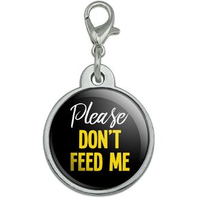 GRAPHICS & MORE Please Don't Feed Me Chrome Plated Metal Pet Dog Cat ID Tag - Small