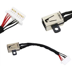 GinTai DC Power Jack with Cable Socket Plug Connector Port Replacement for Dell Inspiron 13 5368 5378 5379 7368 7375 7378 P69G001 2-in-1