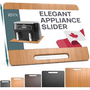 Ibyx Elegant Sliding Tray for Your Coffee Maker & Heavy Kitchen Appliances - Sturdy, Slides Easily from Under The Cabinet (Natural, Medium - Wide (13" x 10.5"))