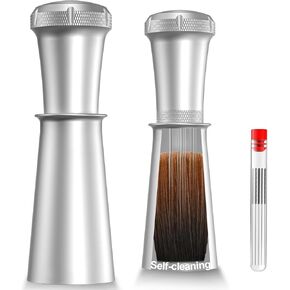 WDT Espresso Stirrer, Espresso Distribution Tool with Self Cleaning Brush, 10 x 0.35mm WDT Needles and Extra 10 Needles for Espresso Distributor, Aluminum Handle with Stand for Barista