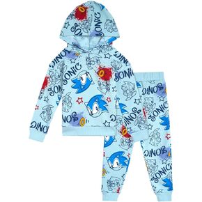SEGA Sonic The Hedgehog Knuckles Tails Pullover Hoodie & Pants Set Little Kid to Big Kid