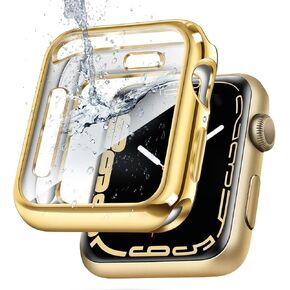 top4cus 42mm (Series 10) Cover Soft TPU Anti-Scratch Lightweight 42mm Iwatch Case All-Around Screen Protector, Optional Cases Compatible with Apple Watch Series 9/8/7/6/SE/SE2/5/4/3/2/1 - Gold