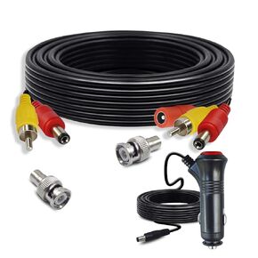 24.3ft 4-Pin Spring Video Cord Aviation Extension Backup Camera Cable 4PIN Connector Wire for Bus Turck Van Lorry RV Monitor CCTV DVR TV