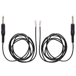 2 Pcs 6.35mm Male Plug to Bare Wire Open End TS 2 Pole Mono 1/4" (6.35mm) Plug Jack Connector Speaker Cable Repair for Microphone Audio DIY