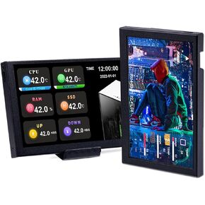5" LCD IPS Computer Temp Monitor w/DIY Dynamic Theme Supported, Pc Temperature Display Sensor Panel for PC Computer Case, Type-C USB Mini Secondary Screen CPU RAM HDD Data Monitor (White) in Saudi Arabia