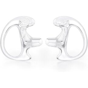 Zeadio Earpiece Eartips for Two-Way Radio Spiral Tube Audio Kits (Clear, Pair 8)