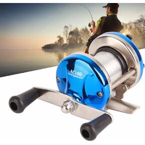 Fishing Reel, RoundBaitcasting Reel Conventional Fihsing Wheel with Line Lure Reel for Catfish, Salmon/Steelhead, Striper Bass and Inshore Saltwater Fishing(Blue)