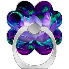 Cell Phone Ring Holder Cellphone Finger Stand 360 Degree Rotation Work for Smartphone Tablet-Purple Lotus Flower