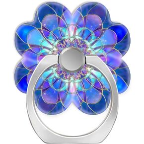 Cell Phone Ring Holder Cellphone Finger Stand 360 Degree Rotation Work for Smartphone Tablet-Vintage Design Blue Mandala