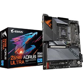 GIGABYTE Z690 AORUS Ultra (LGA 1700/ Intel Z690/ ATX/ DDR5/ Quad M.2/ PCIe 5.0/ USB 3.2 Gen2X2/ Type-C/WiFi 6/2.5GbE LAN/Gaming Motherboard)