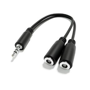 Audio AUX Splitter Cables Leads - Y Adapter - Stereo Mini Jack TRS 3.5mm 1/8" [Nickel Plated]