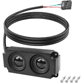 XMSJSIY Motherboard Speaker Internal USB PC Computer Speaker 9 Pin for Desktop Case Audio Stereo Loudspeaker Hidden Small Type DIY-0.6M/1.9FT 1 Pair