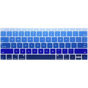 غطاء حماية للوحة المفاتيح لجهاز MacBook Pro 13 بوصة إصدار 2017 و2016 A1708 بدون شريط لمس و12 بوصة A1534، إصدار الولايات المتحدة الأمريكية، سيليكون، ألوان مائية