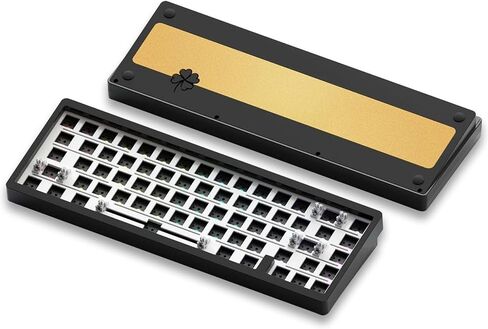 Weikav LK65 Wireless Mechanical Keyboard Kit, 60 Percent Black Aluminium Keyboard, Bluetooth 5.0/2.4GHz/USB-C Wired Hot Swappable Gasket Custom DIY RGB Backlit Keyboard Kit for Mac Computer PC (Black) in Saudi Arabia