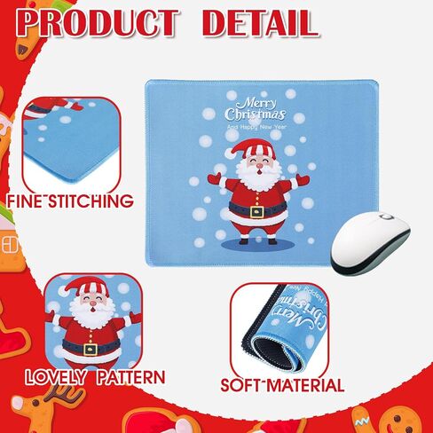4 Pcs Christmas Computer Monitor Cover and Christmas Mouse Pad Set, Xmas Computer Monitor Decoration Border Cover with Gaming Mouse Pads for Home Office Desk Christmas Gifts Supplies in Saudi Arabia
