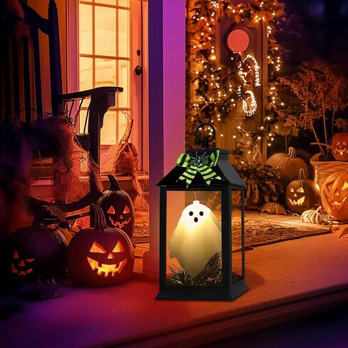 [ Talking & Sound Activated ] Halloween Talking Jack- O- Lantern Pumpkin Decorations with Flickering Flame, Battery Operated Light Up Pumpkins Light Talking Pumpkin for Indoor Outdoor Home Table Party in Saudi Arabia