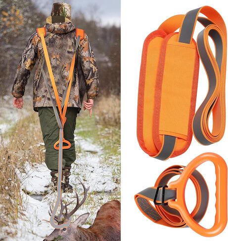 حزمة واحدة من سحب الغزلان مع الحشو، معدات صيد شديدة التحمل مع شرائط عاكسة للضوء، حزام سحب الغزلان المتين، حبل سحب الغزلان الآمن، ملحقات صيد الغزلان لصياد الغزلان، هدايا الصيد للرجال in Kuwait