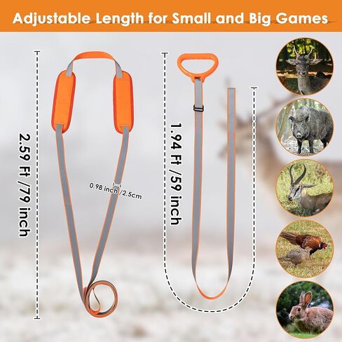 حزمة واحدة من سحب الغزلان مع الحشو، معدات صيد شديدة التحمل مع شرائط عاكسة للضوء، حزام سحب الغزلان المتين، حبل سحب الغزلان الآمن، ملحقات صيد الغزلان لصياد الغزلان، هدايا الصيد للرجال in Kuwait