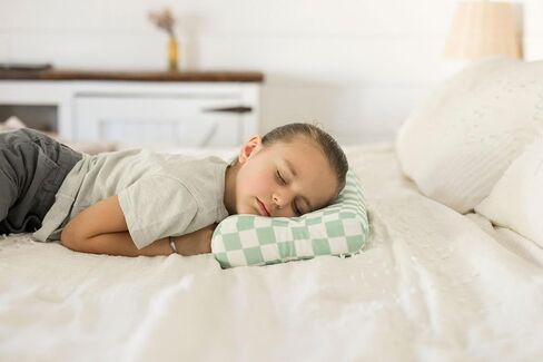 Tiny Twinkle Toddler Pillow with Fitted Pillowcase - Ergonomic Shape with Memory Foam for Comfortable Sleeping - Kids Travel Pillows (Ice Blue) in Kuwait