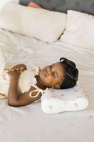 Tiny Twinkle Toddler Pillow with Fitted Pillowcase - Ergonomic Shape with Memory Foam for Comfortable Sleeping - Kids Travel Pillows (Ice Blue) in Kuwait