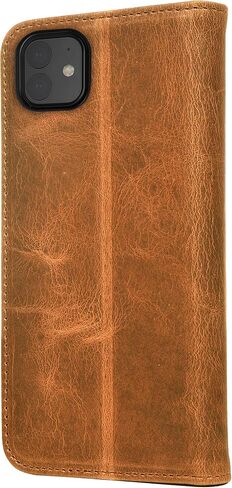 Porter Riley - Leather Case for iPhone 12 / iPhone 12 Pro (6.1"). Premium Genuine Leather Stand/Cover/Wallet/Flip Case (Tan) in Saudi Arabia