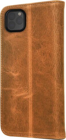 Porter Riley - Leather Case for iPhone 12 / iPhone 12 Pro (6.1"). Premium Genuine Leather Stand/Cover/Wallet/Flip Case (Tan) in Saudi Arabia