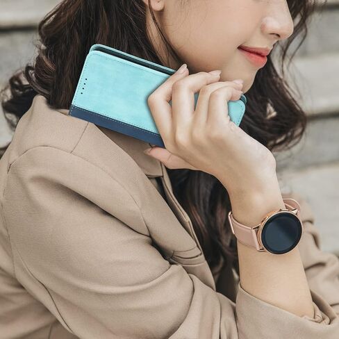 Ｈａｖａｙａ for Google Pixel 7 Case Wallet with Card Holder,for Pixel 7 Phone case for Women,for Google 7 flip Cover with Credit Card Slots - Light Blue and Dark Blue in Kuwait