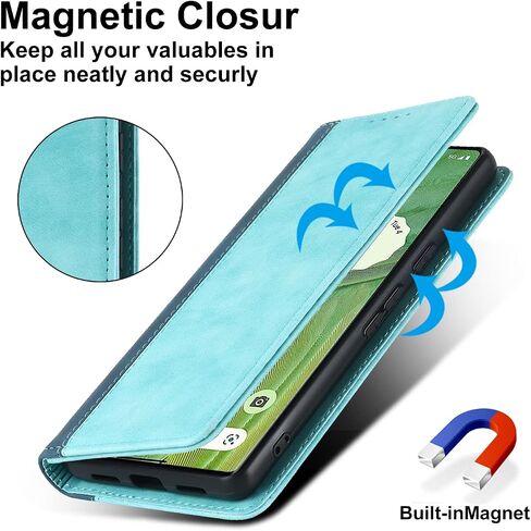 Ｈａｖａｙａ for Google Pixel 7 Case Wallet with Card Holder,for Pixel 7 Phone case for Women,for Google 7 flip Cover with Credit Card Slots - Light Blue and Dark Blue in Kuwait