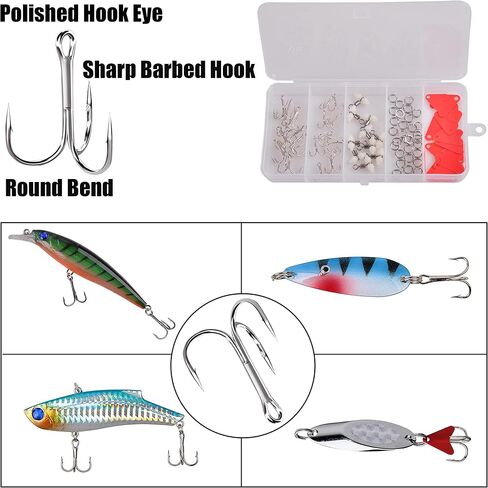 Fishing Lure Making Kit Spinners, 140PCS DIY Spinnerbait Kit Fish Spoon Rig Shaft Spinner Blade Clevis Treble Hooks Fishing Gear in Kuwait